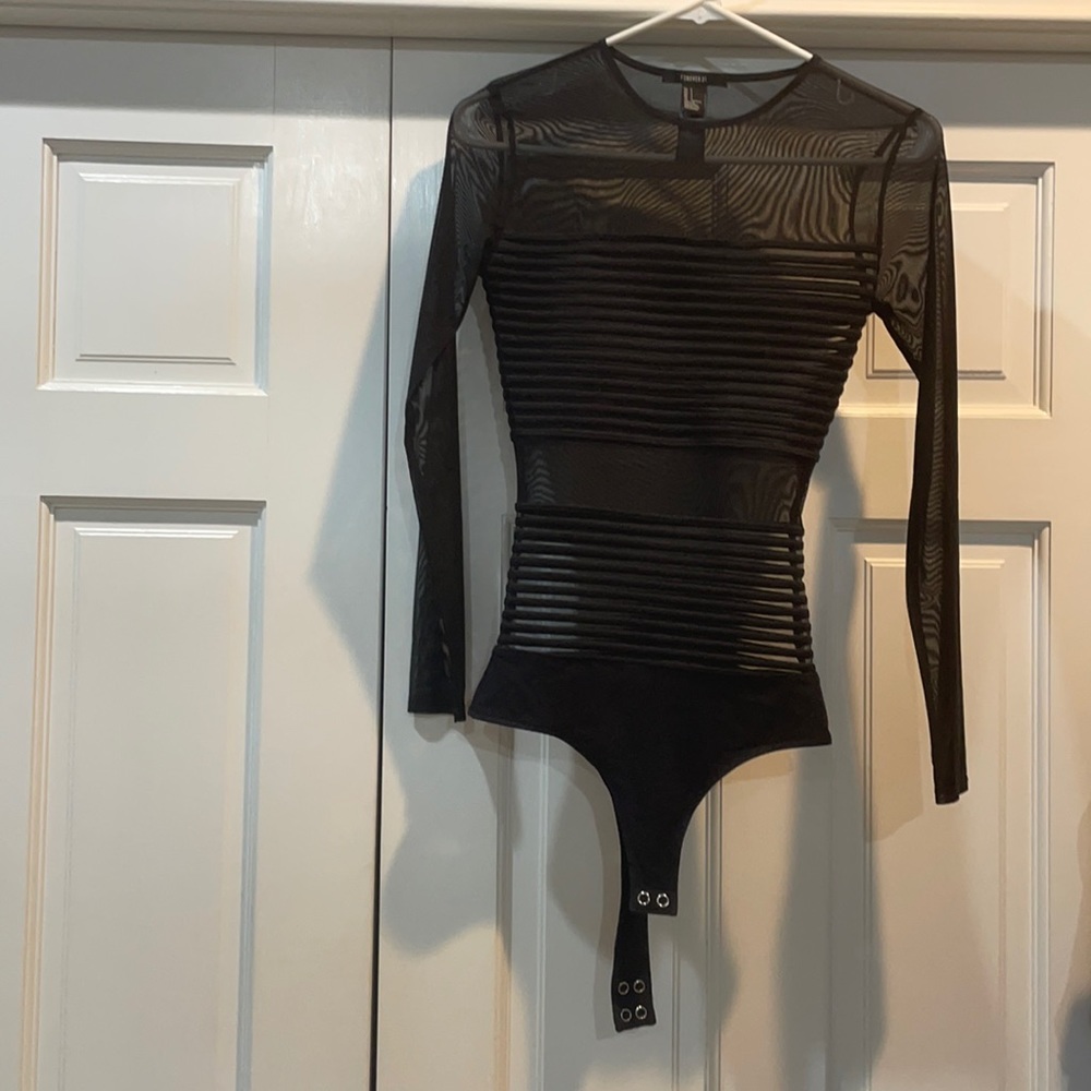 Forever 21 Black Sheer Body suit